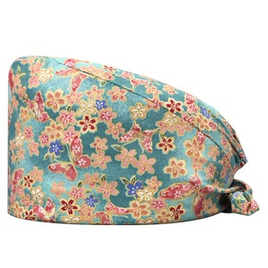 Working Cap Breathable for Hospital Wards Bouffant Breathable Tie <b>Back</b> Hats Dental <b>Scrub</b> Caps with Button Cute Printed - Product Image 5