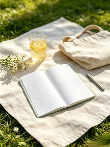 Cuaderno de Tapa Dura con Estampado Floral a Todo Color, Diseño de Margaritas Silvestres en Verde Salvia, para Niñas y Estudiantes, Regalo para las Vacaciones de Primavera - Product Image 6