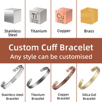 Bracelets personnalisés de luxe en or 18 carats en acier inoxydable, bijoux de manchette étanches et épais, ensemble de bracelets de créateurs personnalisés pour femmes