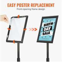 Support de sol en aluminium A3 A4 pour affiches, cadre d'affichage réglable avec porte-papier