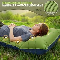 Matelas de camping gonflable en TPU avec gonflage à la main, tapis de couchage portable pour la randonnée en extérieur, le camping et la sieste au bureau