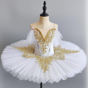 2025 professionale danza danza danza del balletto maniche a sbuffo abito più <span class=keywords><strong>Ballerina</strong></span> Tutu gonna Performance pratica Costume per le ragazze - Product Image 6