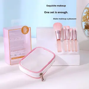 New 5pcs Mini Synthetic Hair Powder Brush Eyeshadow Nose Shadow Face Professional Makeup Brush <strong>Set</strong> With Portable Box - Product Image 2