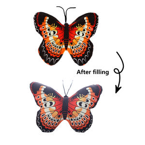 All'ingrosso pelle di animale non imbottita giallo rosa realistico Mini peluche farciti farfalla volante - Product Image 3