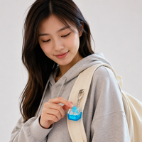 Porte-clés transparent en forme de touche de clavier, pendentif anti-stress à presser, breloque de sac à dos en plastique, couleur personnalisée