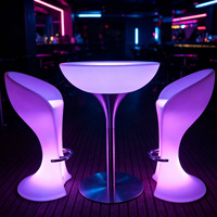 Table de bar LED en plastique, étanche, colorée, design moderne, pour la maison, le salon, l'hôtel, usage commercial, durable, écologique