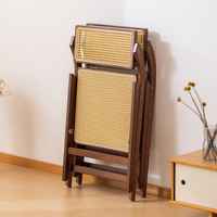 Chaise de salle à manger en rotin japonais, fauteuil rétro en bois massif Wabi-Sabi pour salon, restaurant, café, meubles d'hébergement