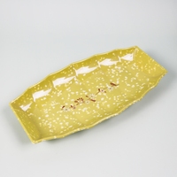 Assiette Créative Nordique en Mélamine de Qualité Alimentaire Écologique, Forme Irrégulière Allongée, avec Décalque Logo Restaurant, en Céramique et Plastique