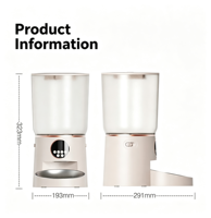 Distributeur automatique intelligent pour animaux de compagnie 4,2 L avec bol en acier inoxydable, alimentation programmée, batterie de secours pour chats, pour la maison, le travail et les courts séjours