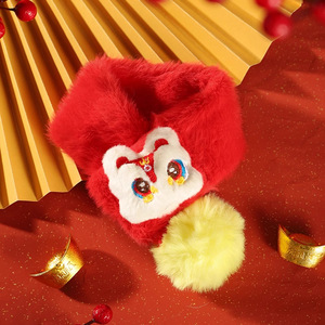 Bufanda de felpa roja para gatos y perros, ropa de invierno para mascotas, diseño de animales, decoración de Año Nuevo Chino - Product Image 2