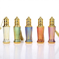Bouteille en verre électroplaqué transparente pour huiles essentielles, flacon à bille de massage oculaire, échantillon de parfum portable