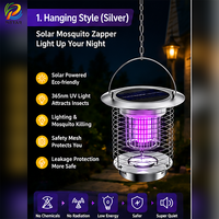 Lampe anti-moustiques solaire rechargeable, étanche, avec lumière UV pour patio, jardin, camping