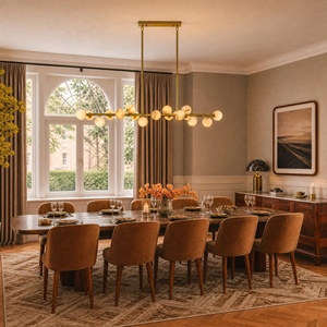 Lustre moderne pour salle à manger, <span class=keywords><strong>suspension</strong></span> horizontale avec boules de marbre, lampe suspendue en albâtre pour cuisine <span class=keywords><strong>et</strong></span> salon - Product Image 3