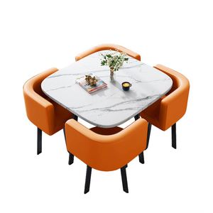 Juego de Mesa de Comedor Moderno y Sencillo al por Mayor con Patas de MDF, Mesa Cuadrada con Sillas, Muebles Creativos y Económicos para el Hogar - Product Image 5