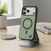 Coque de téléphone magnétique en acrylique mat effet peau avec couleurs contrastées pour iPhone 18 Pro Max et série 17