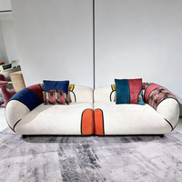 Sofá Moderno para Sala de Estar con Compresión al Vacío, Módulo de Tela de Estilo Antiguo en Línea Recta, Conjunto de Muebles Creativos para Sala de Estar