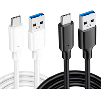 Kabel Data Tipe-C USB 3.2 ke Tipe-C 10Gbps Kabel Hard Drive Mobil 3A 60W Kabel Pengisian Cepat
