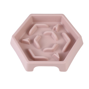 Cuenco de alimentación lenta para mascotas, plato hexagonal antiasfixia para comida de perros y gatos, 21,5x19x3,5 cm, para mascotas pequeñas y medianas - Product Image 5
