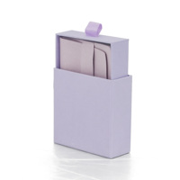 Boîte à bijoux coulissante de couleur violet clair, avec texture, pour colliers