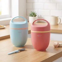 PINKAH Thermos isotherme personnalisé en acier inoxydable à double paroi 820 ml (28 oz) avec cuillère et poignée pour aliments et repas
