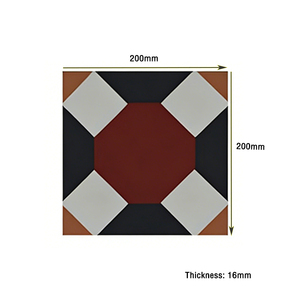 Piastrelle Personalizzate in Cemento per Pavimenti e Pareti del <span class=keywords><strong>Bagno</strong></span>, Design Geometrico 200*200mm, Piastrelle Moderne per Interni con Bordi - Product Image 2