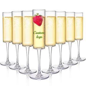 Flûtes à champagne en acrylique 5,5 oz, verres incassables, gobelets réutilisables, élégants pour mariage, fête, anniversaire - Product Image 1