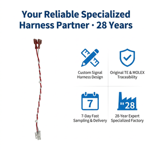 كابل UL1007 مخصص # حزمة أسلاك 20 خط مع غلاف MOLEX 3901-2020 وموصلات TE 2-521406-2 لأنظمة التحكم الصناعية - Product Image 4