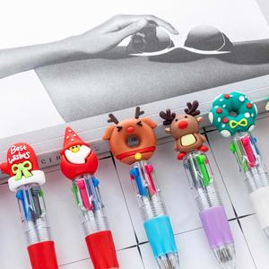 Christmas Cartoon Mini Cute Elementary School Student 4-In-1 Push-Button Multi-Color Plastic Ballpoint <b>Pen</b> - Product Image 3