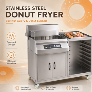 Freidora Eléctrica Comercial de Alta Capacidad para Donuts, de Acero Inoxidable, 6000W, con Protección contra Sobrecalentamiento, para Maíz y Frutos Secos - Product Image 1