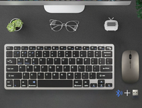 Direkt vom Hersteller Ultra-Dünne Wiederaufladbare Kabellose Tastatur und Maus Kombination für PC Laptop und Tablet - Ideal für Büronutzung