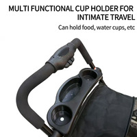 Poussette pour animaux de compagnie à 3 roues JXB PG8450 personnalisée pour chiens et chats de taille moyenne, pliable et légère