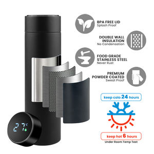 กระติกน้ำร้อนอัจฉริยะสแตนเลสขนาด 500 มล. พร้อมหน้าจอแสดงอุณหภูมิ LED สำหรับใช้งานกลางแจ้ง - Product Image 4