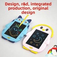 Tablette d'écriture électronique effaçable pour enfants, 8,5 pouces, motif chiot/chat mignon, en ABS, tableau noir de dessin