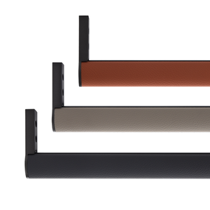 Tringle de penderie ovale en PVC grainé cuir, en alliage d'aluminium, avec texture cuir PU - Product Image 1