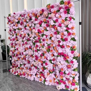 Durable <b>Artificial</b> <b>Flower</b> Wall Retro Floral Backdrop For Outdoor Wedding Festival Party Event Wall Decor - Product Image 1