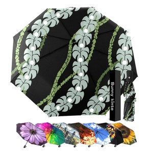 Modern Minimalist Design Three-Folding Fully-<b>Automatic</b> <b>Umbrella</b> Green Dots 190T Pongee Portable Business Gifts - Product Image 1