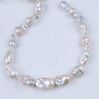 Perles d'eau douce naturelles de forme baroque, couleur blanche, 14-20 mm, certifiées par un tiers, pour collier et bracelet