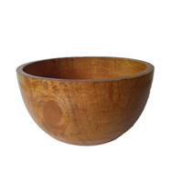 Bol de service en bois d'acacia fait à la main au design luxueux pour la décoration de table d'ustensiles de cuisine d'Inde