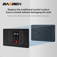 BAOBEN Panneau de Prise USB à Charge Rapide 20W Type 118 pour Téléphone Portable TYPE-C Domestique