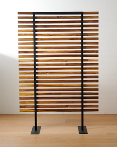 Écran d'intimité autoportant de diviseur de pièce <span class=keywords><strong>en</strong></span> <span class=keywords><strong>bois</strong></span> <span class=keywords><strong>naturel</strong></span> artisanal pour la décoration de bureau à domicile - Product Image 5