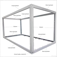 Structure de maison conteneur préfabriquée en acier à toit triangulaire, 20 pieds, 40 pieds, en kit
