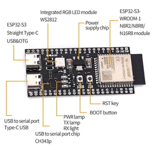 Placa de Desarrollo ESP32-S3 con Wi-Fi y BLE 5.0, Módulo MCU de Doble Núcleo de 32 bits, N8R2/N8R8/N16R8 - Product Image 2