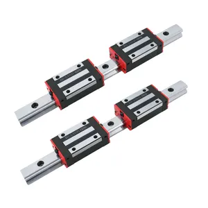 HLTNC 4 pcs 15 mm Square type slider Linear Guide Rail and Linear Bearing Block HGH15CA slider CNC parts track
