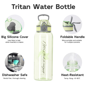 Botella de Agua de Plástico Tritan Transparente, Resistente a Fugas, Libre de BPA, con Tapa y Asa, al por Mayor - Product Image 6