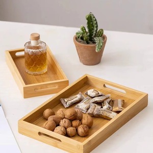 Bamboo Wood Serving <b>Tray</b> Rectangular <b>Large</b> Size Restaurant Use Tea Set Hotel Tableware Camping Outdoor Durable Natural Pattern - Product Image 4
