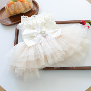 Luxury Small Dog <b>Clothes</b> New Wedding Princess Puppy Puffy Gauze Skirt Luxury Elegant Dog Wear <b>Clothes</b> Formal Dress - Product Image 4