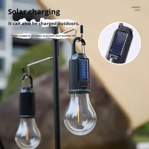 Solar Rechargeable IP65 Waterproof Camping Light Portable Ambient Light Multifunctional Tent <b>Tungsten</b> Filament Camping Light - Product Image 2