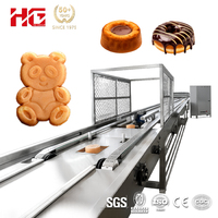 Ligne de production automatique de gâteaux 3D, contrôle intelligent par PLC, machine de fabrication de gâteaux de qualité alimentaire, ligne clé en main pour boulangerie