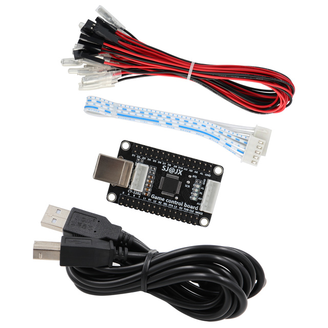 New Zero Delay Arcade USB Encoder for PC Switch Raspberry Pi 5PIN Joystick with 2.8MM Button Mechanical Type