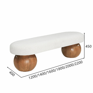 Nordic Design Luxurious Wood Frame Boucle Eco-Friendly Home Furniture Modern <strong>Shoe</strong> Changing Stool Leisure <strong>Bench</strong> for Living Room - Product Image 5